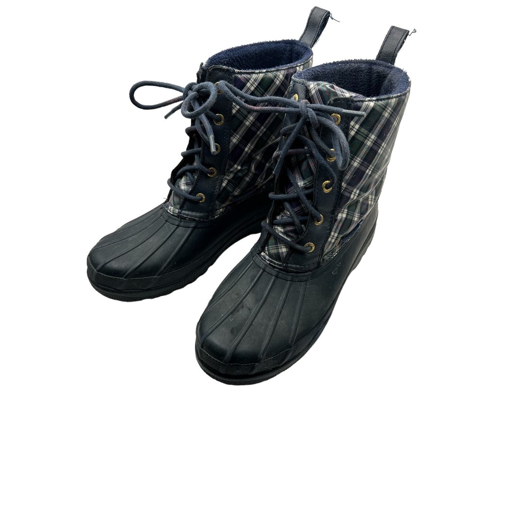 Sperry Top Sider Ladies Waterproof Boot Black Plaid Size 8